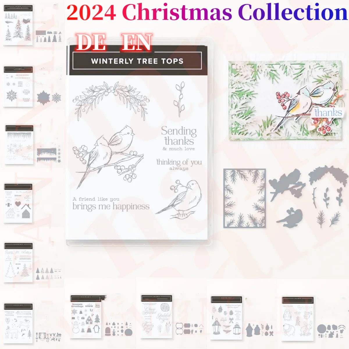 2024 Winterly Tree Christmas Collection Clear Stamps Cutting Die DIY Scrapbook Handcraft Stamp Card Album Craft Template Supplie