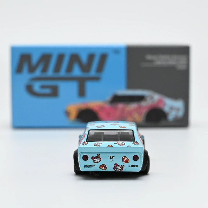 MINIGT 1:64 Skyline Kenmeri Liberty Walk KUMA Series Diecast Alloy Car Model Child Christmas Gift Ornaments