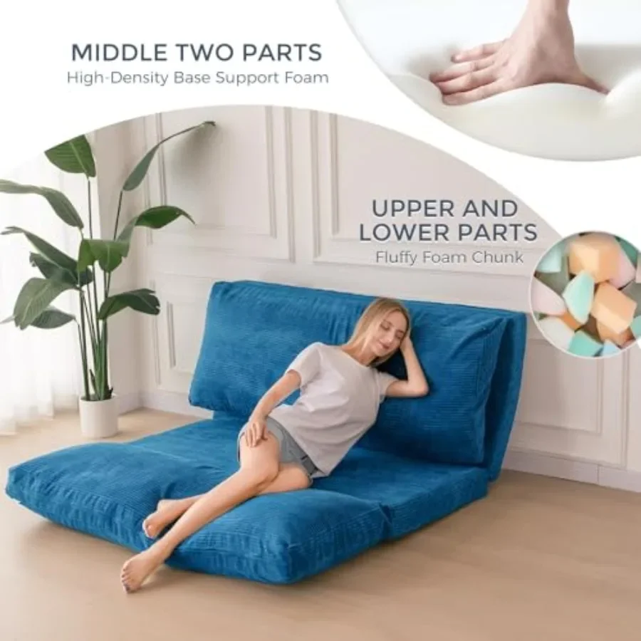 سرير أريكة سميك وطويل قابل للطي للبالغين مع غطاء سلكي قابل للغسل مثالي لغرفة المعيشة وغرفة الضيوف أو غرفة النوم #4