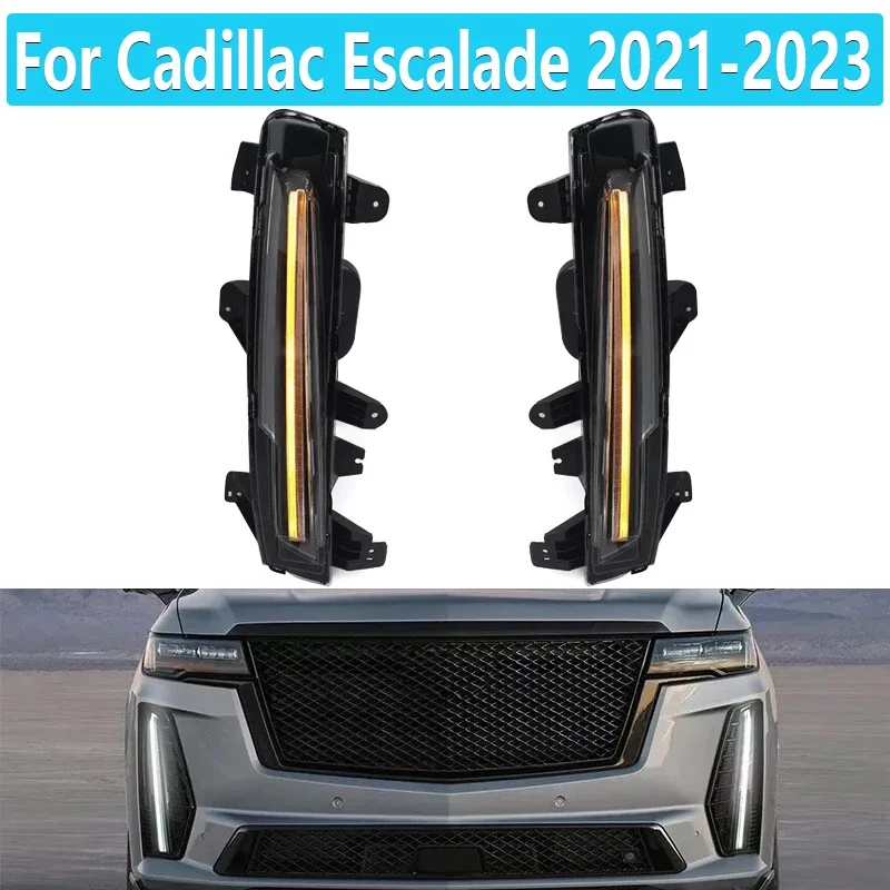LED Fog Light For Cadillac Escalade 2021-2024 Car Turn Signal Light Assembly Daytime Running Light DRL 85117443 85117442