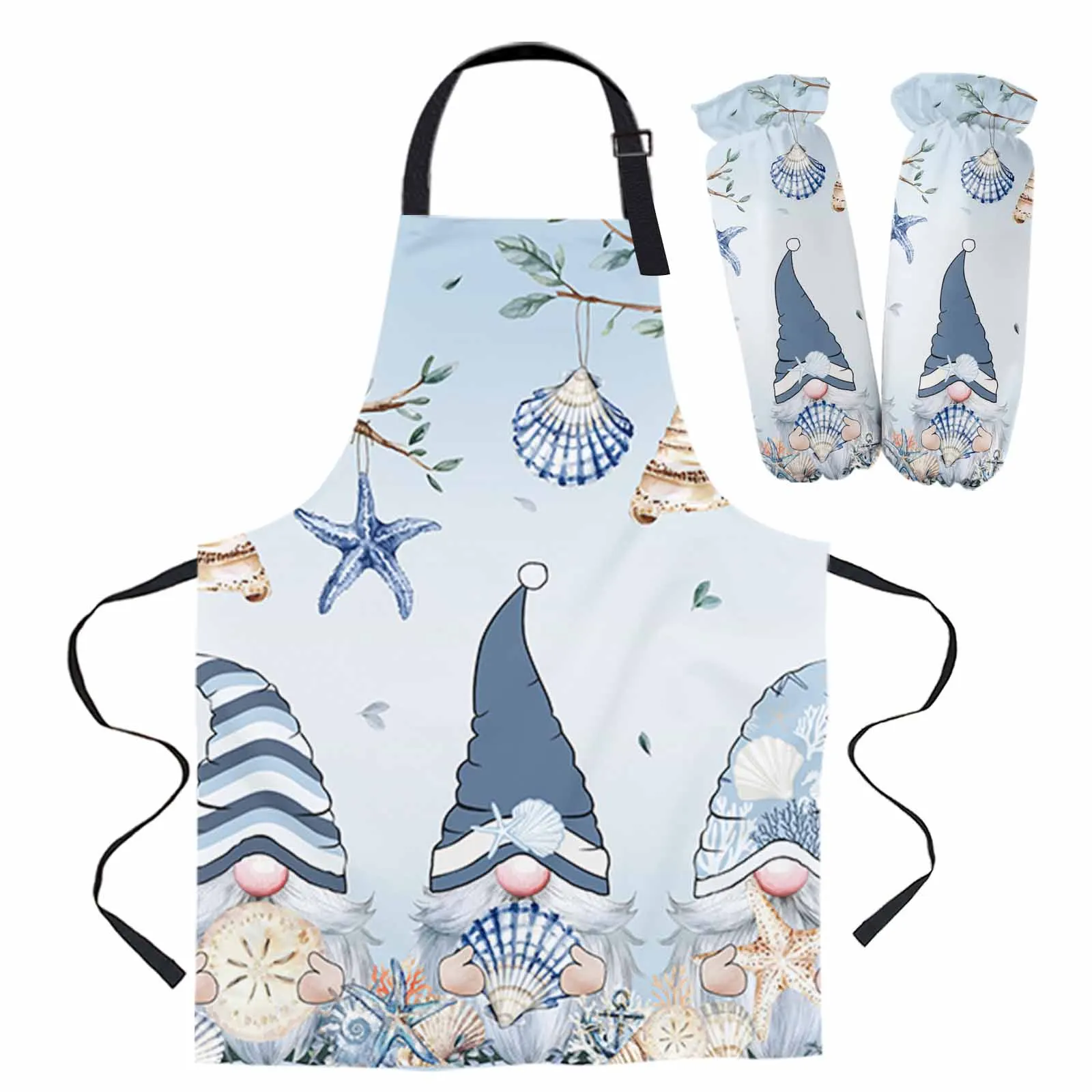 

Фартук с синим песком, деньгами и гномами, нарукавники, перчатки для духовки, подушечки для приготовления пищи, выпечки, кухонные фартуки для женщин и детей