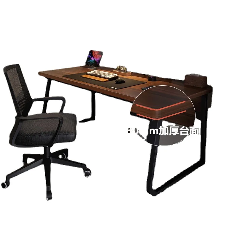 

Large long table workstation office desk and chair set simple modern double person desk boss computer desk