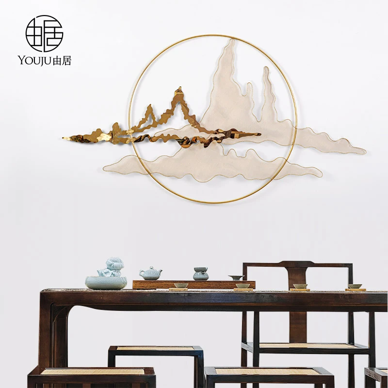 New Chinese-style Yunshan scenery wall decorationsTV sofa background wall soft decorations hotel