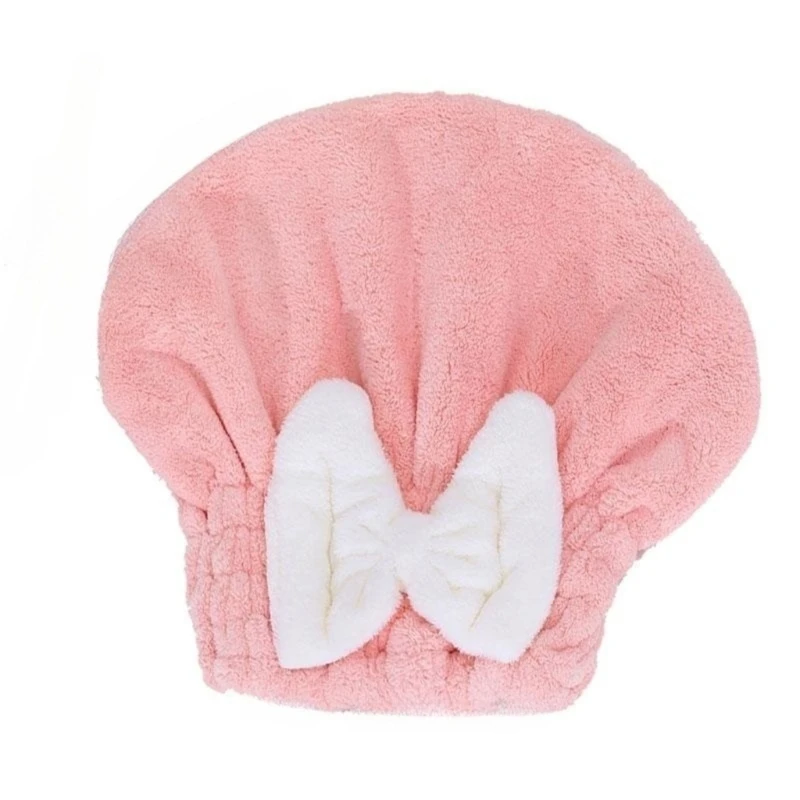 Asciugamano per capelli avvolgente in microfibra assorbente per capelli con accessorio da bagno con cappuccio a fiocco