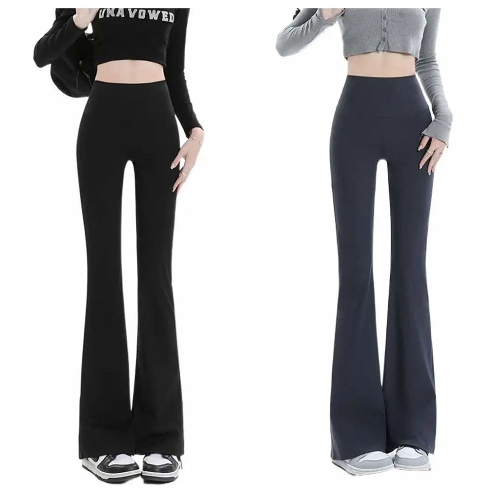 Slim High Waist Pants High Waist Shark Pants Smooth High-elastic Flared Leggings Casual Slim Skinny Flared Pants Ladies