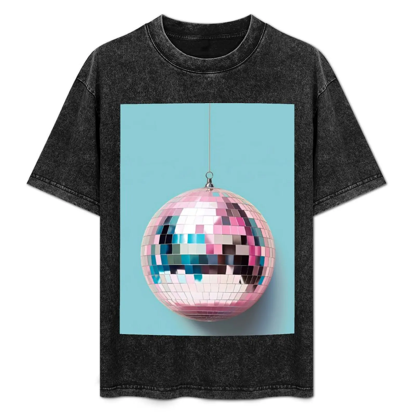 

Pink Disco Ball, Trendy Wall Art T-Shirt Cool Feeling Summer Tee Shirt