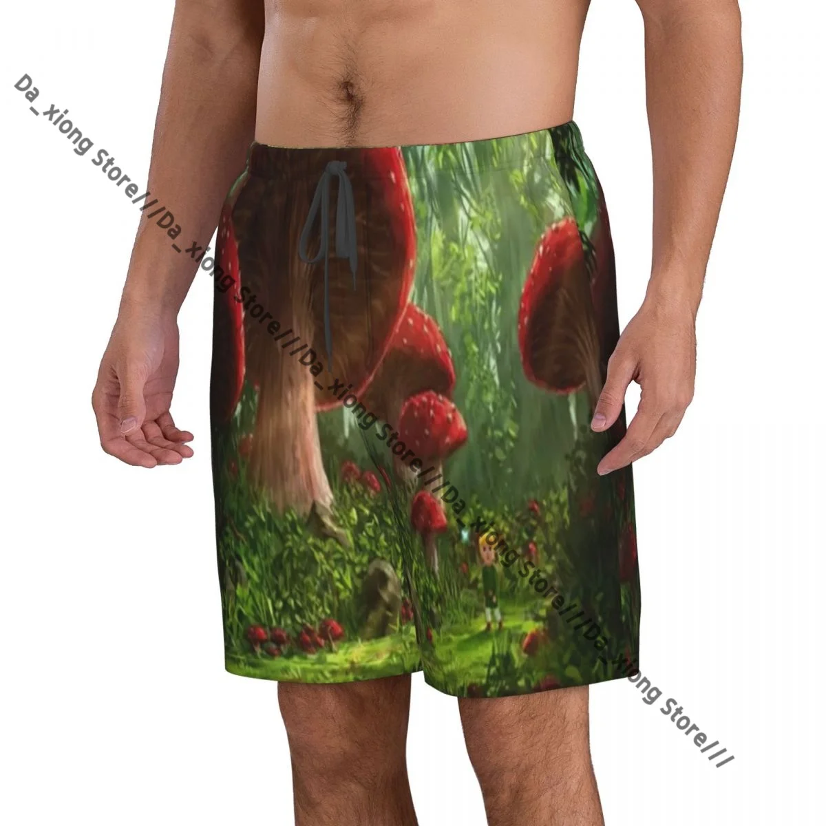 Mushroom Forest Quick Dry Swimming Shorts For Men Swimwear Swimsuit Trunk Bathing Beach Wear