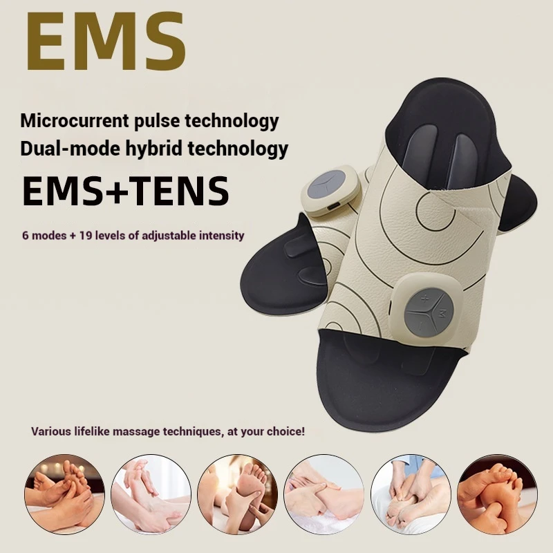 

Intelligent Heating Rechargeable Portable EMS Shoe Microcurrent Massage Pad New Electric Foot Massager for Hand and Foot