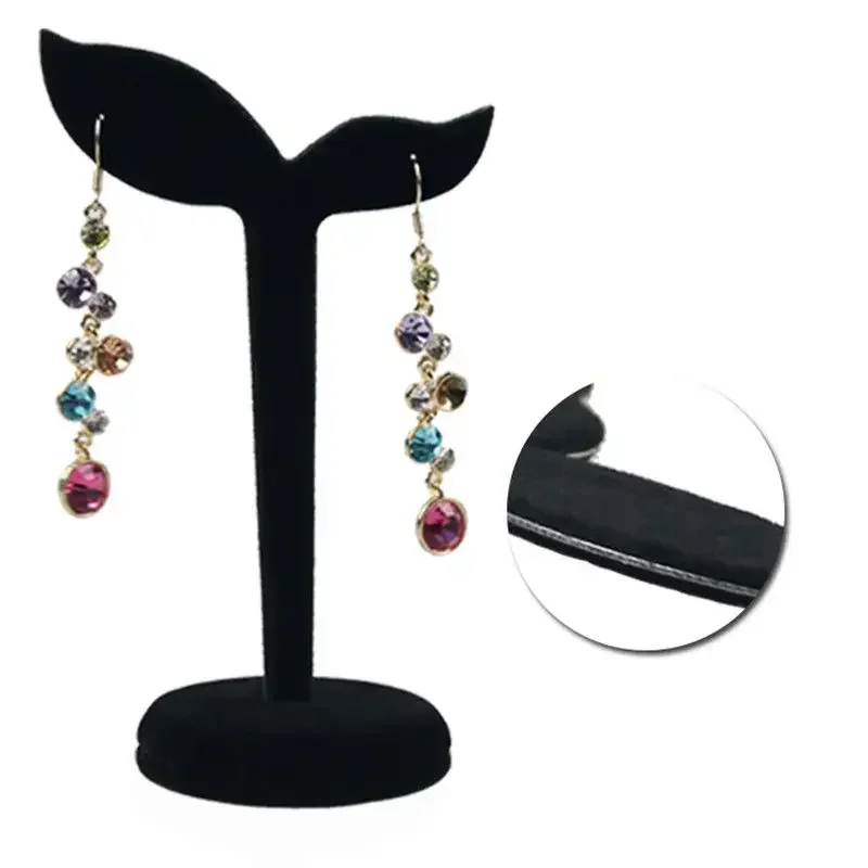 Black/Grey Velvet Earring Display Stand Props Stud Earrings Holder Rack Storage 12cm*7cm