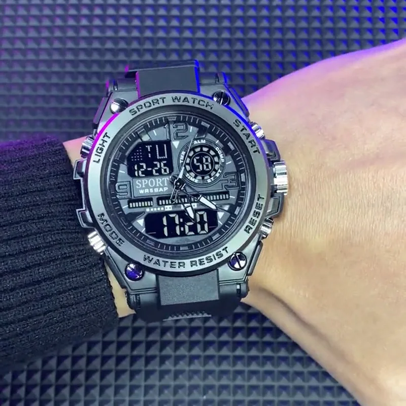 2025 New Style Digital Watch for Man Sports Luminous 30M Waterproof Watches Boys and Kids Electronic Military Wristwatches