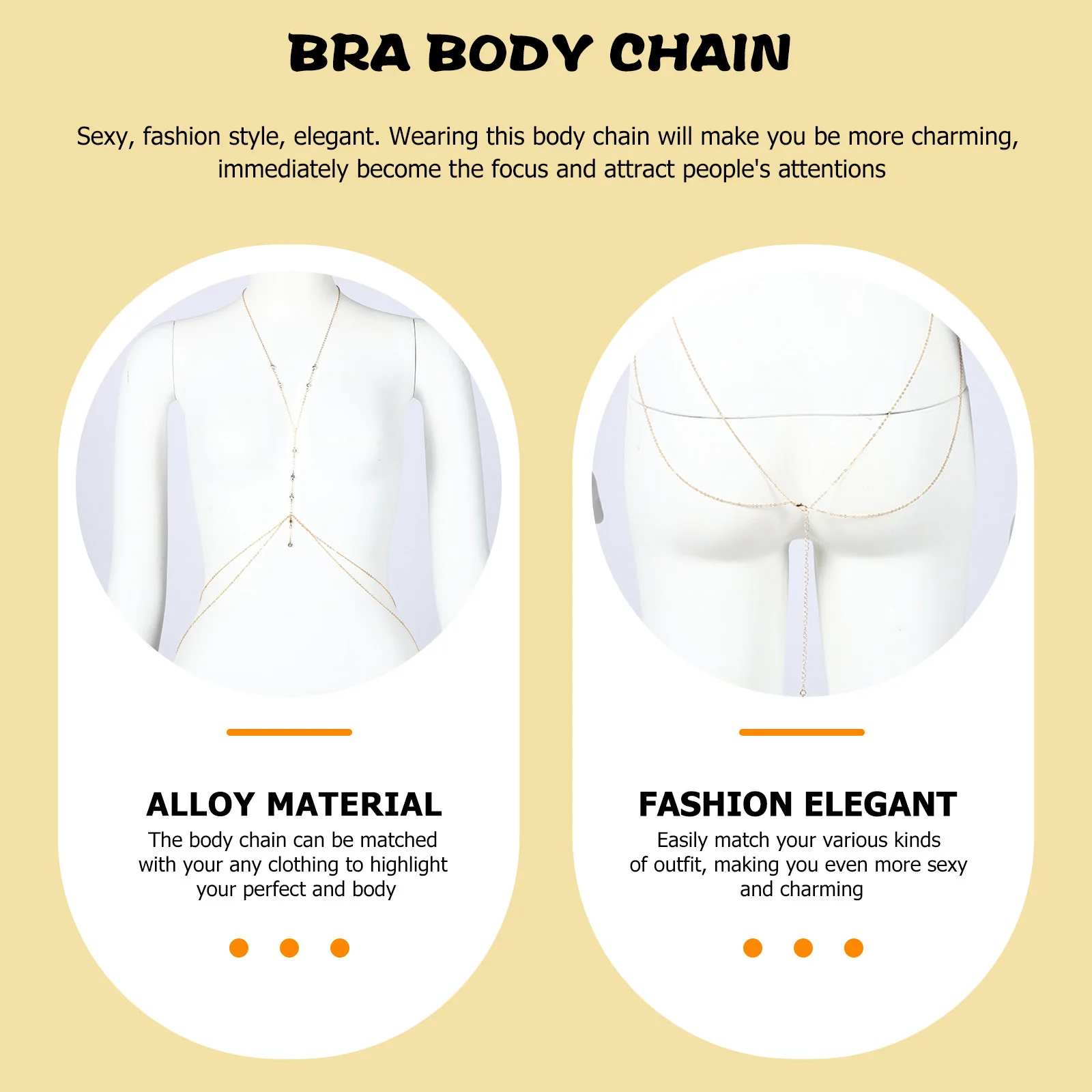 

Gold Chain For Alloy Chest Jewelry Chain For Party Rave Cosplay Halloween