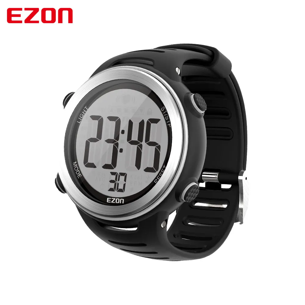 EZON New Fashion Heart Rate Monitor Digital Watch Alarm Stopwatch Men Women Outdoor Running Sports Watches with Chest Strap T007