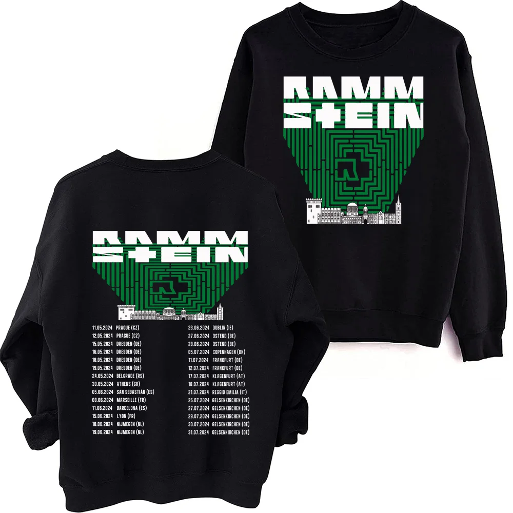 

Ramms+ein Europe Tour 2024 Sweatshirt Man Woman Harajuku Round Neck Long Sleeve Oversized