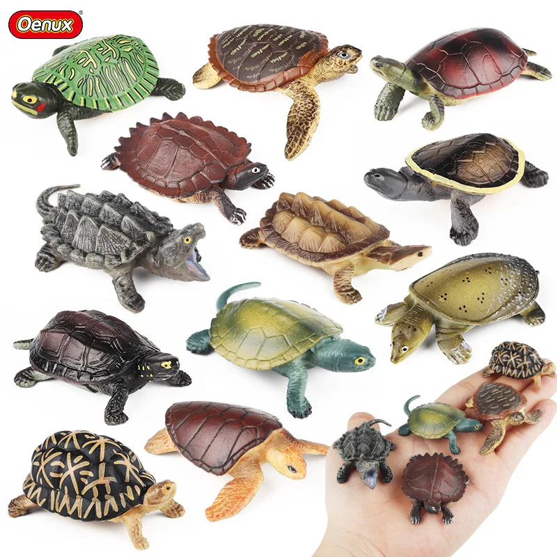 Adornos de anfibios y reptiles simulados, tortuga brasileña, Cocodrilo, Tortuga, juguete modelo de agua