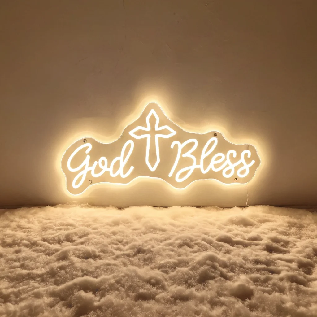 First Communion Neon Sign 3D Engraving Wall Decor LED Neon Sign Lights for Party Home Neon Lighting Sign Baptism Decoration Gift
