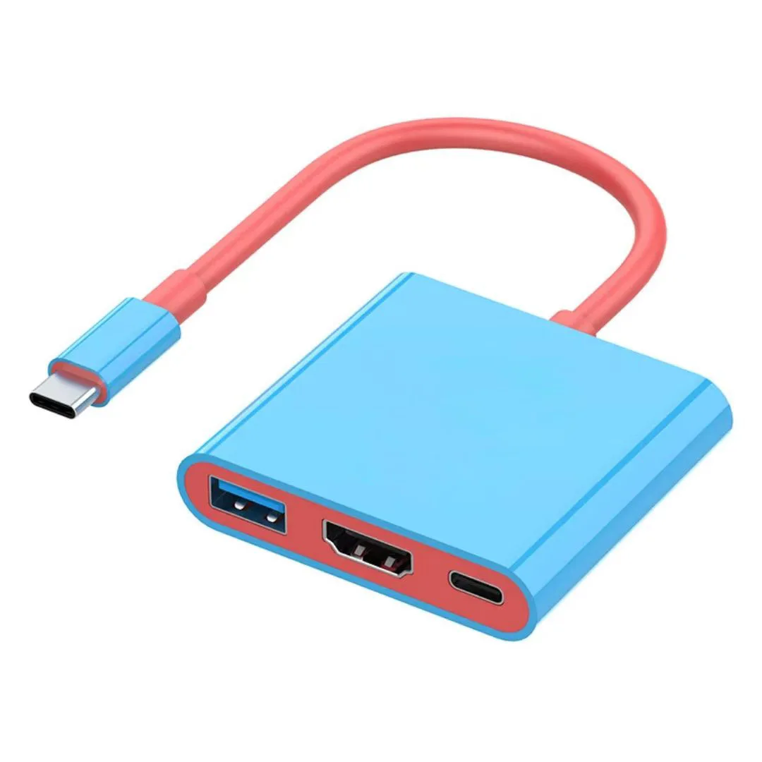 3-in-1 USB C to HDMI-Compatible 4K HUB Type C Adapter PD USB 3.0 Docking Station for Switch MacBook Laptop Phone