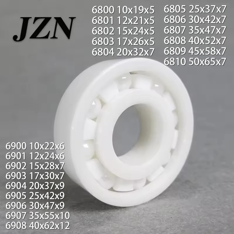Free Shipping 6800 6801 6802 6803 6804 6805 6806 6807 6808 6809 6810 Full ZrO2 Ceramic Ball Bearing Zirconia Bearing Good Qualit