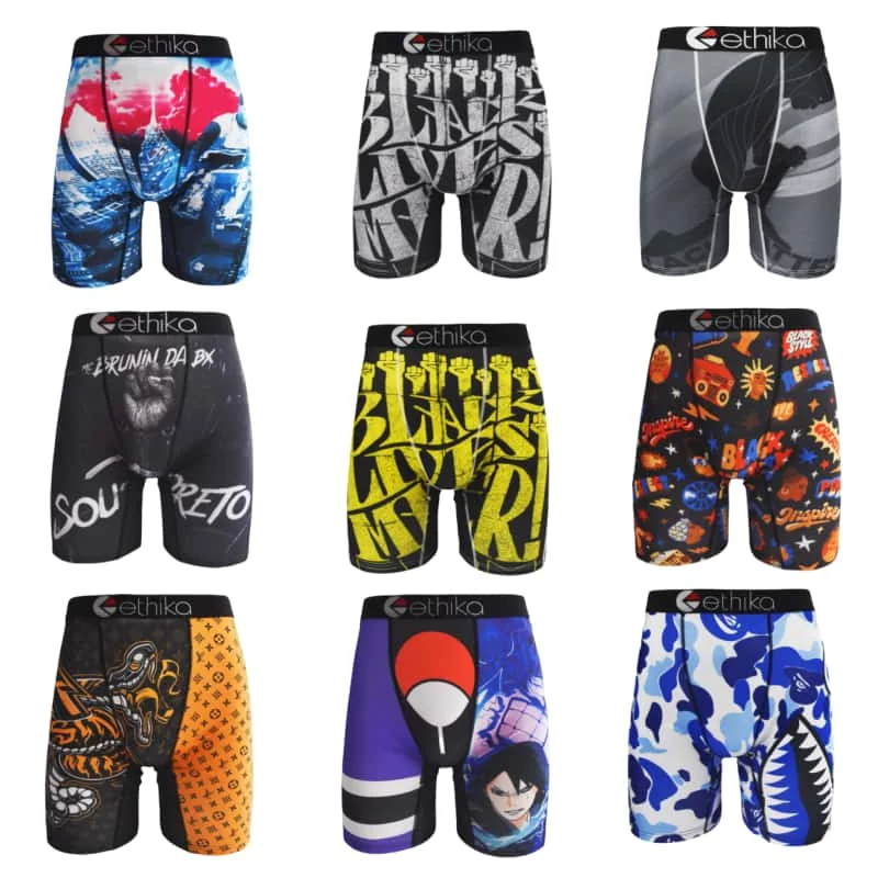 Fashion Print Men Underwear Boxer Cueca Male Panty Lingerie Men Underpants Panty Boxershorts Sexy S-XXL