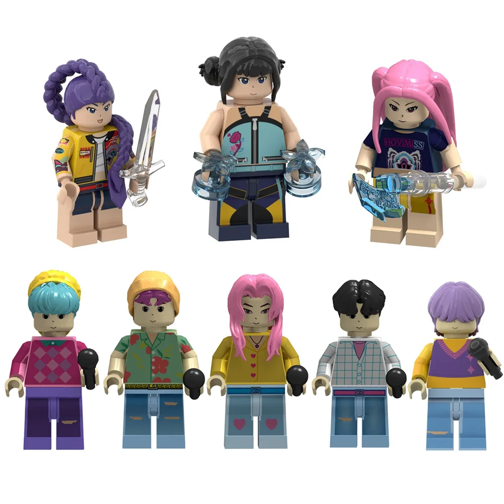 Nouveau Kpop chasseurs de démons Mini figurine blocs de construction jouet périphériques bureau décoration Collection figurines jouet cadeau de noël