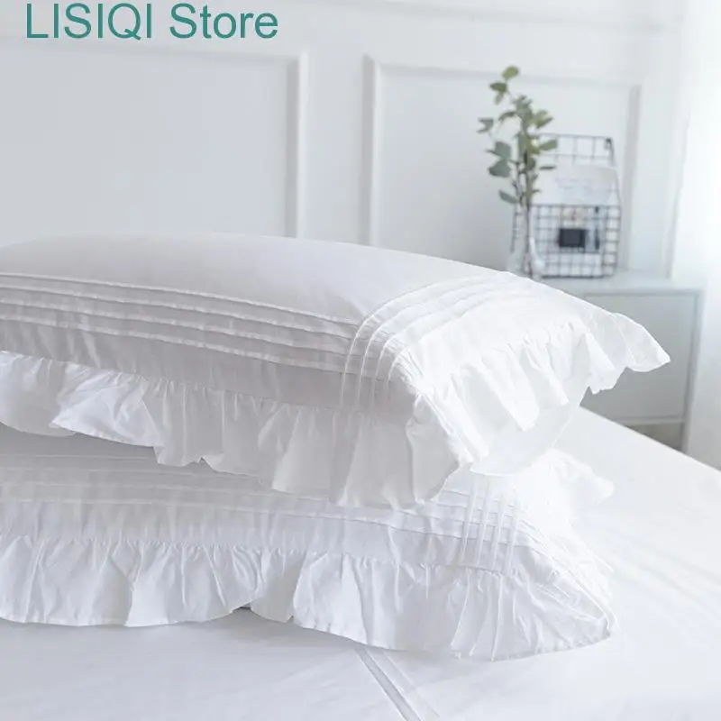 New Luxury Ruffled Hem Cotton Bedding Sheet & Pillowcase 3 Piece Set Extra Soft Wrinkle Fade Stain Resistant Easy Fit Durable