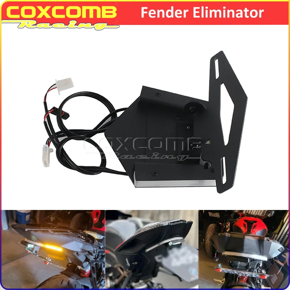 

Motorycle LED Tail Tidy Fender Eliminator Frame Bracket License Plate Holder For BMW S1000RR S 1000RR 2022-2024 2025 Turn Signal