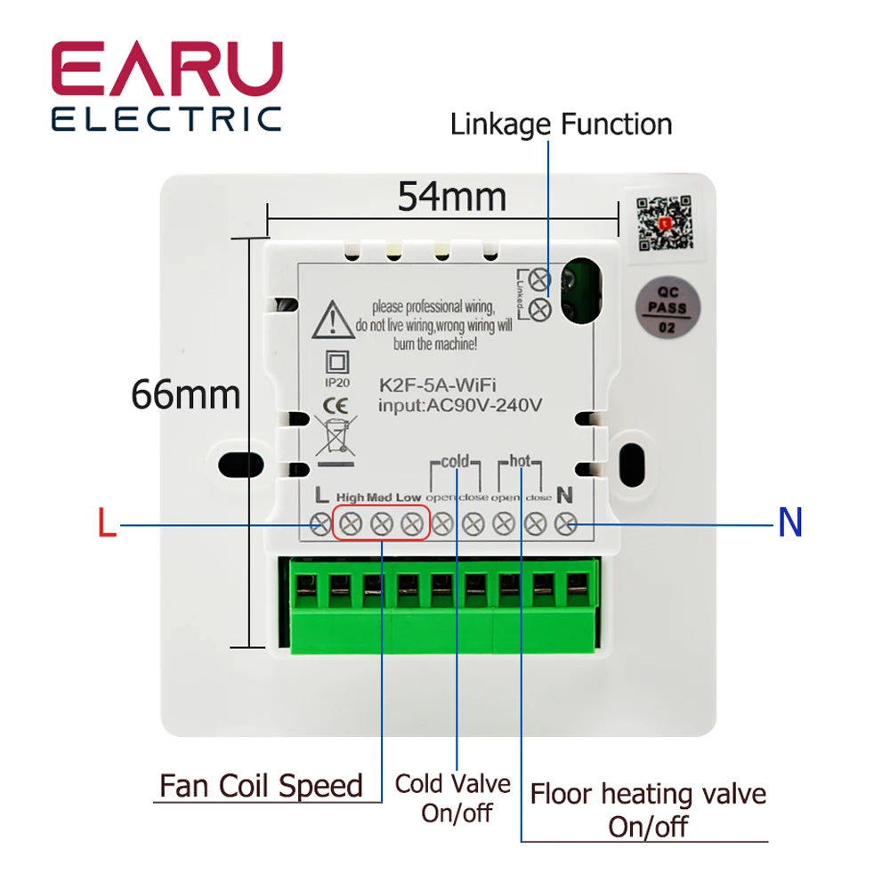 Tuya WiFi Smart Air Conditioning Floor Heating 2-in-1 Dual Control Thermostat TRV Temperature Voice Remote Controller