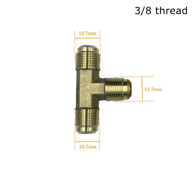 Tee De Ar Condicionado De Latão Forjado, SAE 1/4 3/8 1/2 3/4 fit, Rosca UNF, 3 Maneiras Igual Flare Conectando Adapeter De Encaixe De Tubulação