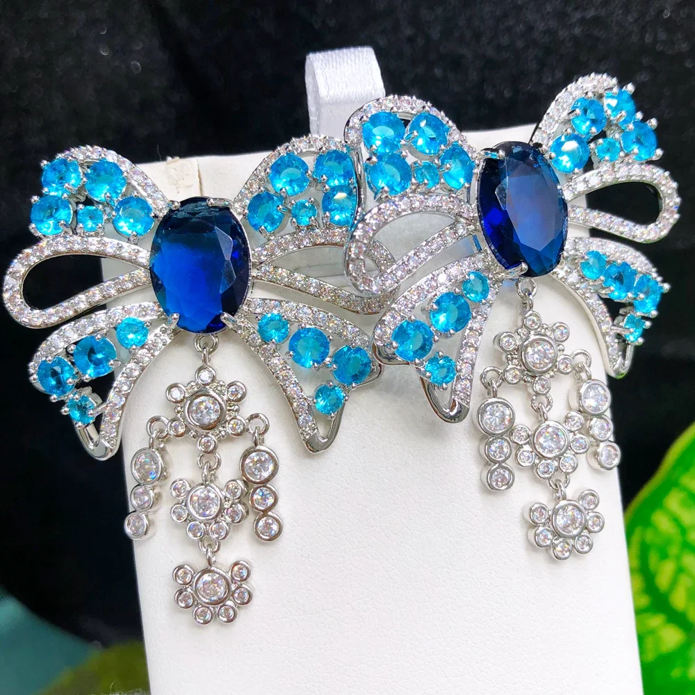 Kellybola New Charm Spring Summer Bowknot Earrings For Women Wedding Cubic Zircon Crystal CZ Bridal Jewelry Gift High Quality