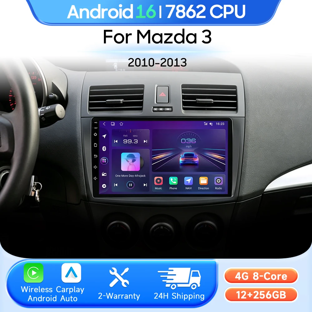 Car Multimedia Player For Mazda 3 2010 - 2013 Android 16 Radio Carplay Auto 2din GPS Navigation Stereo Video Head Unit Wireless