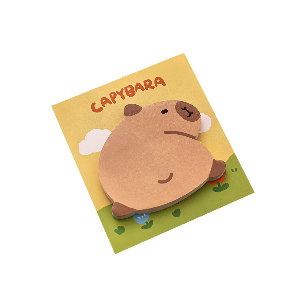 5Pcs/Lot Cute Cartoon Pufferfish Memo Pad Sticky Notes Kawaii Capybara Irregular Notepaper Student School Stationery Notepad