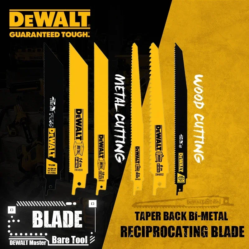 DEWALT Straight Back Wood Cutting Bi-Metal Reciprocating Saw Blades 2X Long Life For DCS369 DCS367 DCS389 Power Tool Accessories