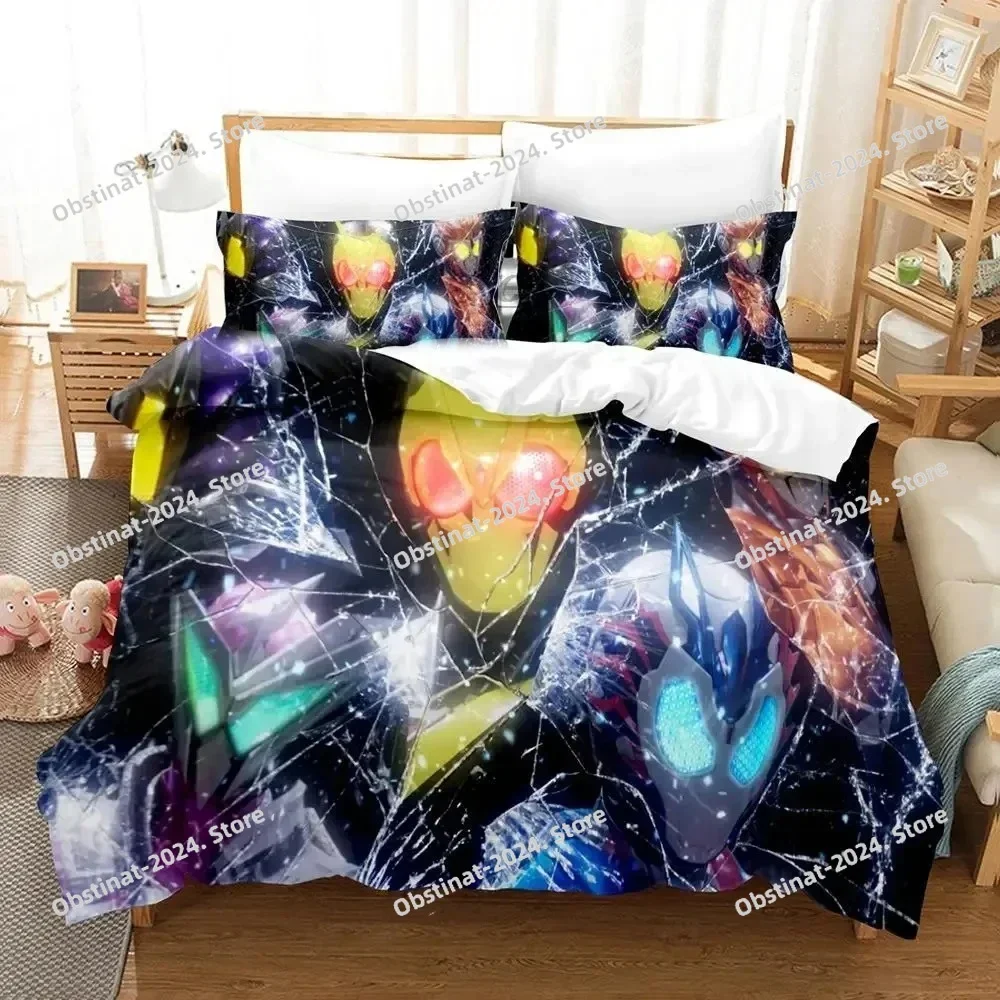 3D Anime Kamen Rider Zero-One Bedding Set Duvet Cover Full Queen King Size Pillowcase Bed Printed Aldult Kid Bedroom Single Twin
