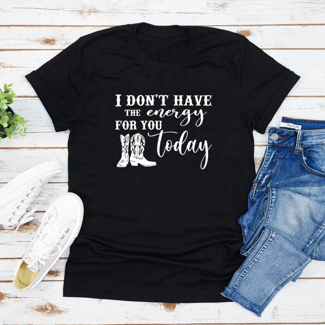 I Don't Have The Energy for You Today Tshirt Yellowstone T Shirt Unisex Graphic Tees Rip Wheeler Quotes Shirt Streetwear Tops