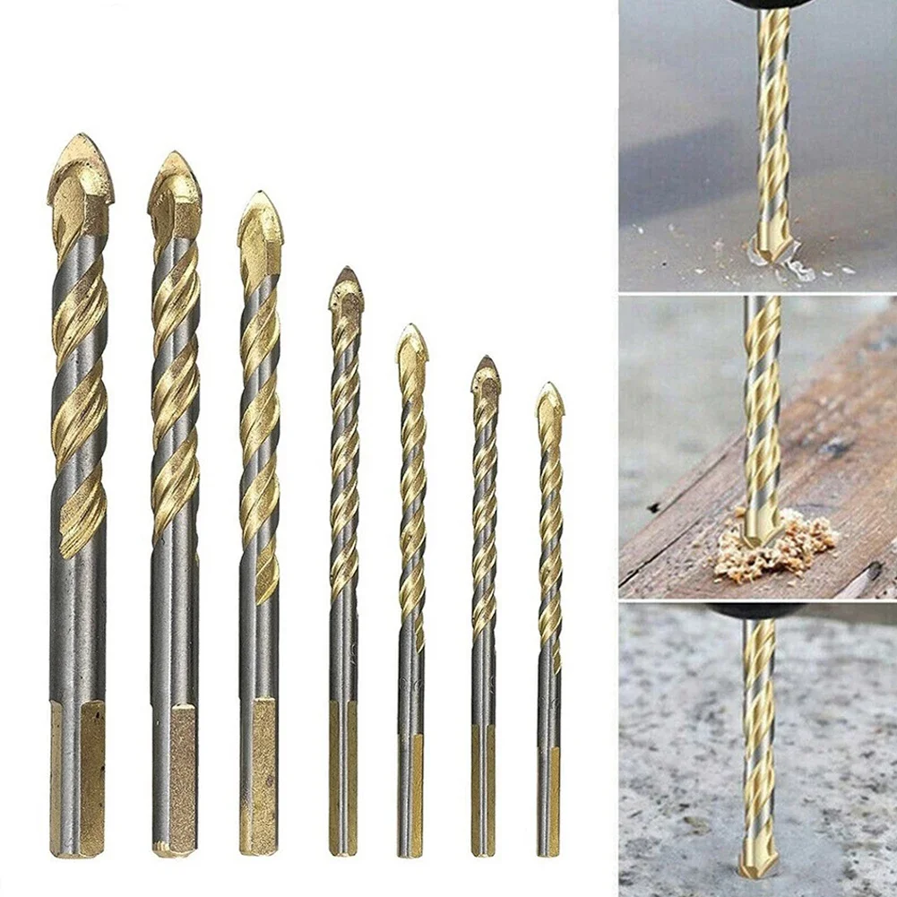 Woodworkning Tools Drill Bit Tile Brick 3/4/5/6/8/10/12mm Hole Punch Triangular Shape Handle Tungsten Carbide High Quality