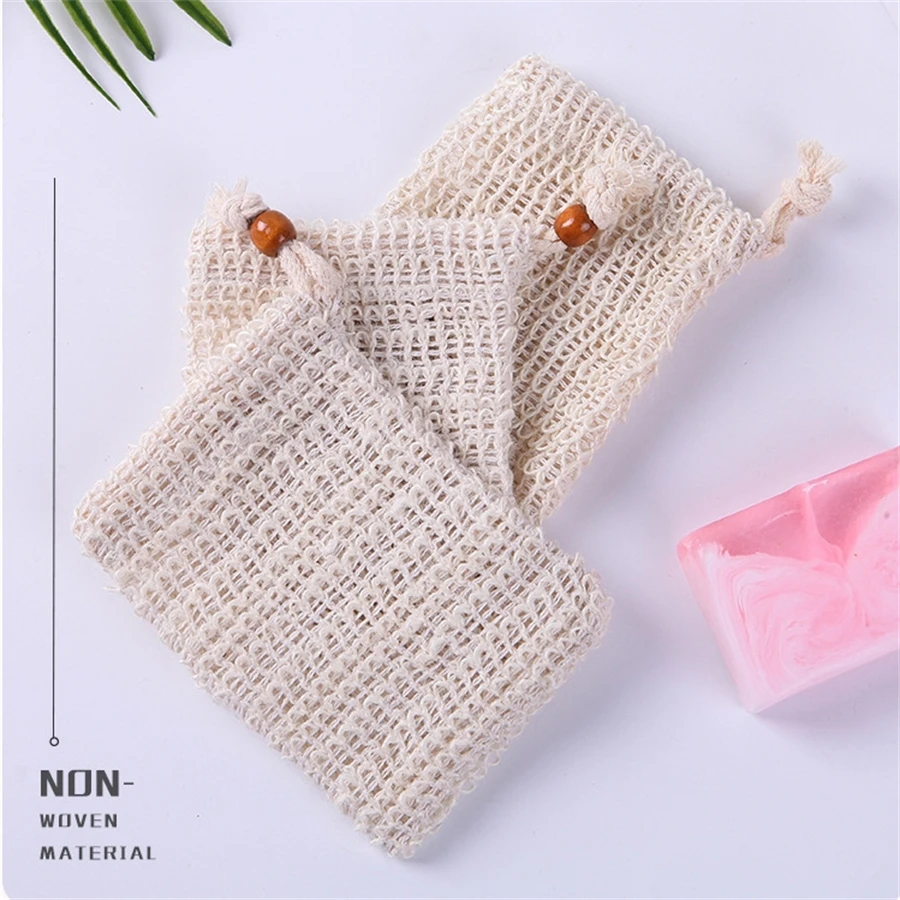 hot sale Natural Sisal Soap Bag Exfoliating Soap Saver Pouch Holder