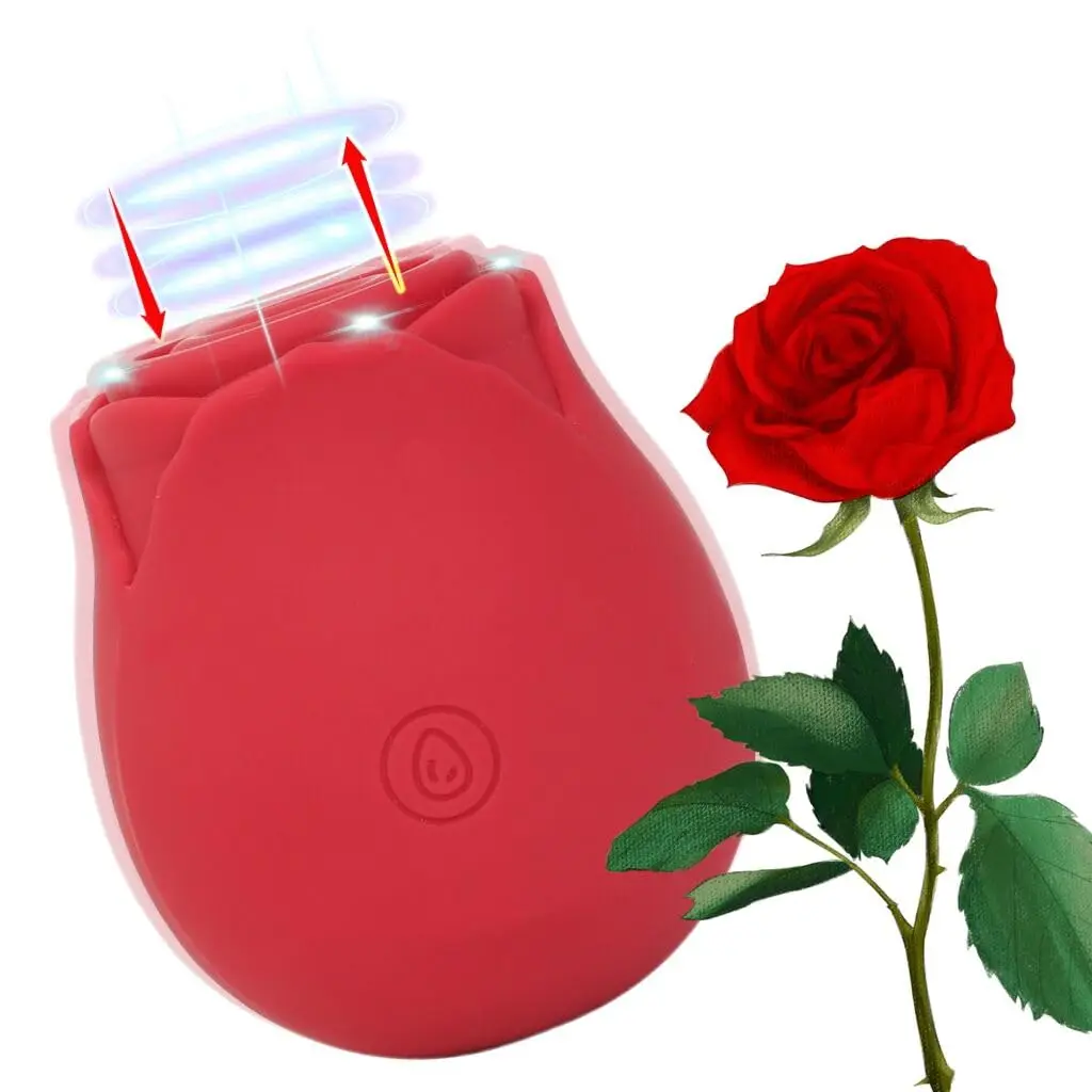 

New Rose Sex Toys for Women,Rose Sucking Vibrator＆Nipple Stimulator with 10 Modes,G Spot Clitoral Vibrating Adult Toy for Chri