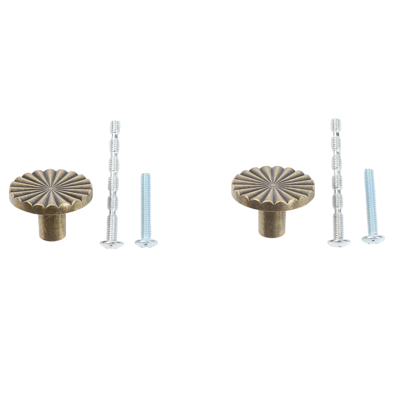 

Set of 6 Zinc Alloy Cabinet Knobs with Screws Antique Brass Finish for Kitchen Cabinets Wardrobes and Furniture