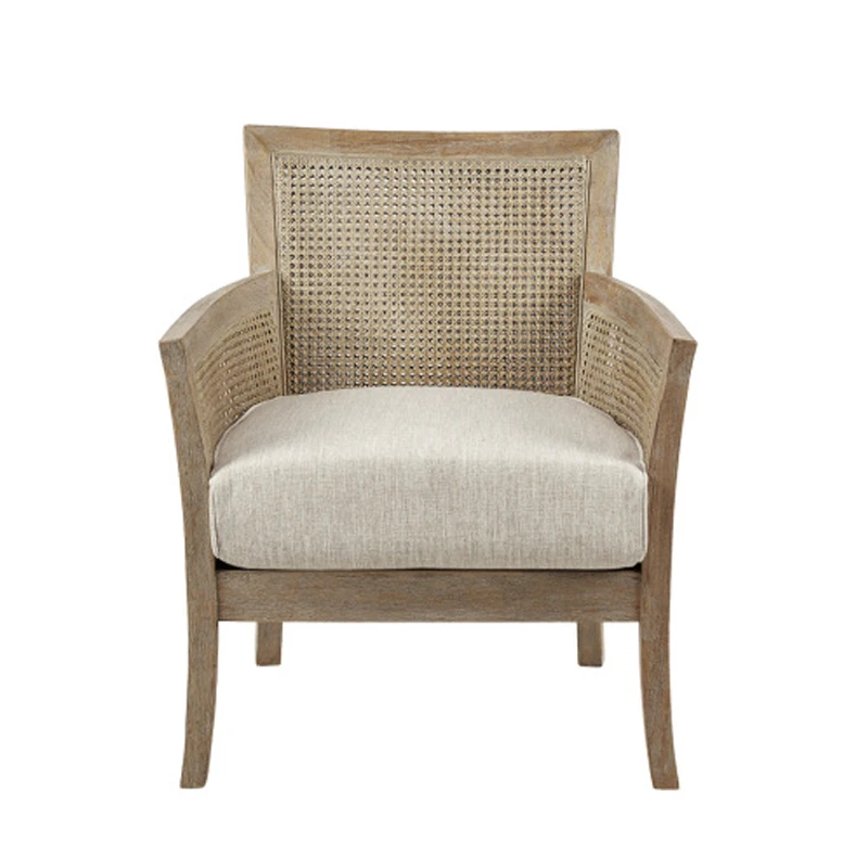 Solid wood legs Cane Armchair.Loose seat, cane back and sides soft and pleasing look.