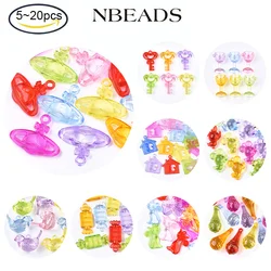 10-20PCS Tranparent Acrylic Pendants Mixed Color for DIY Necklace Bracelet Earrings Jewelry Making