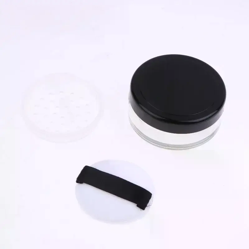 5g Portable Plastic Powder Box Empty Loose Powder Pot With Sieve Powder Puff Cosmetic Sifter Loose Jar Travel Makeup Container
