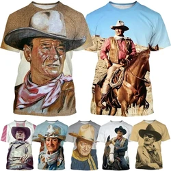 3D Printed John Wayne Graphic T-Shirt Fashion Personality Unisex Hip Hop Street Style Casual Round Neck Short Sleeve T Shirt Top