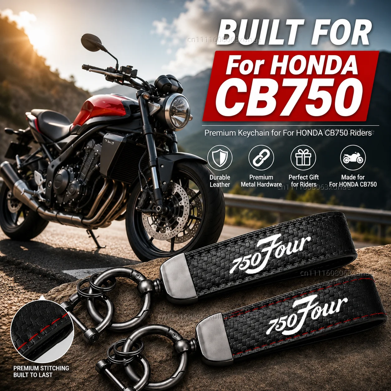 High-Grade Leather Motorcycle Keychain Holder Keyring Accessories For HONDA CB750 CB 750 HORNET 2023
