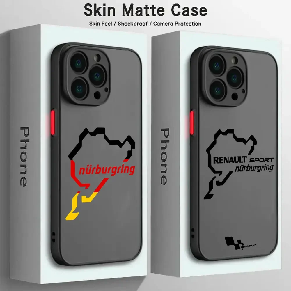 Nurburgring Sport Racing track Transparent For iPhone Case 16 15 14 13 12 11 Pro XR XS Max 7 8 Plus Anti-Drop Phone Y2K Cover