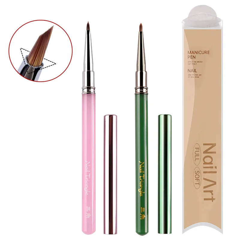 1 قطع الأخضر الوردي الثلاثي فرشاة مسمار فرشاة فنية اللوحة رسم القلم الاكريليك هلام الأشعة فوق البنفسجية تمديد فرشاة
