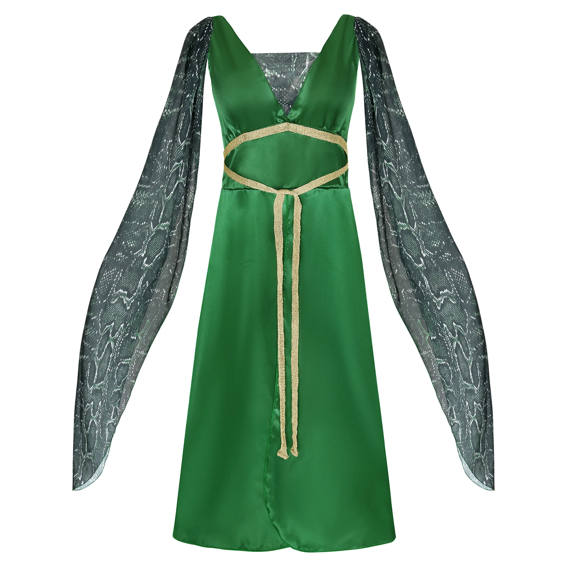 

loween Costume Children's Mythological Gorgon Snake-haired Witch Cosplay Medusa Performance Clothes Polyester Fiber