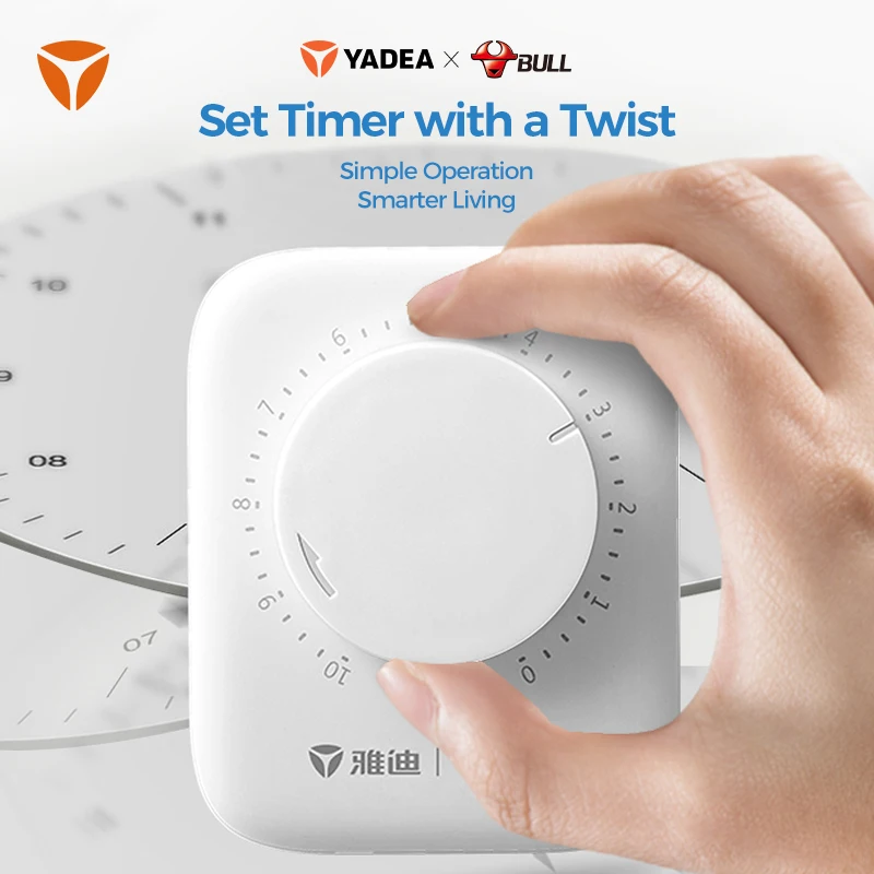 

Yadea x Bull Smart Switch Timer for Home, 24H Programmable Plug with LCD Display, Energy Saving Outlet EU US UK AU Plug