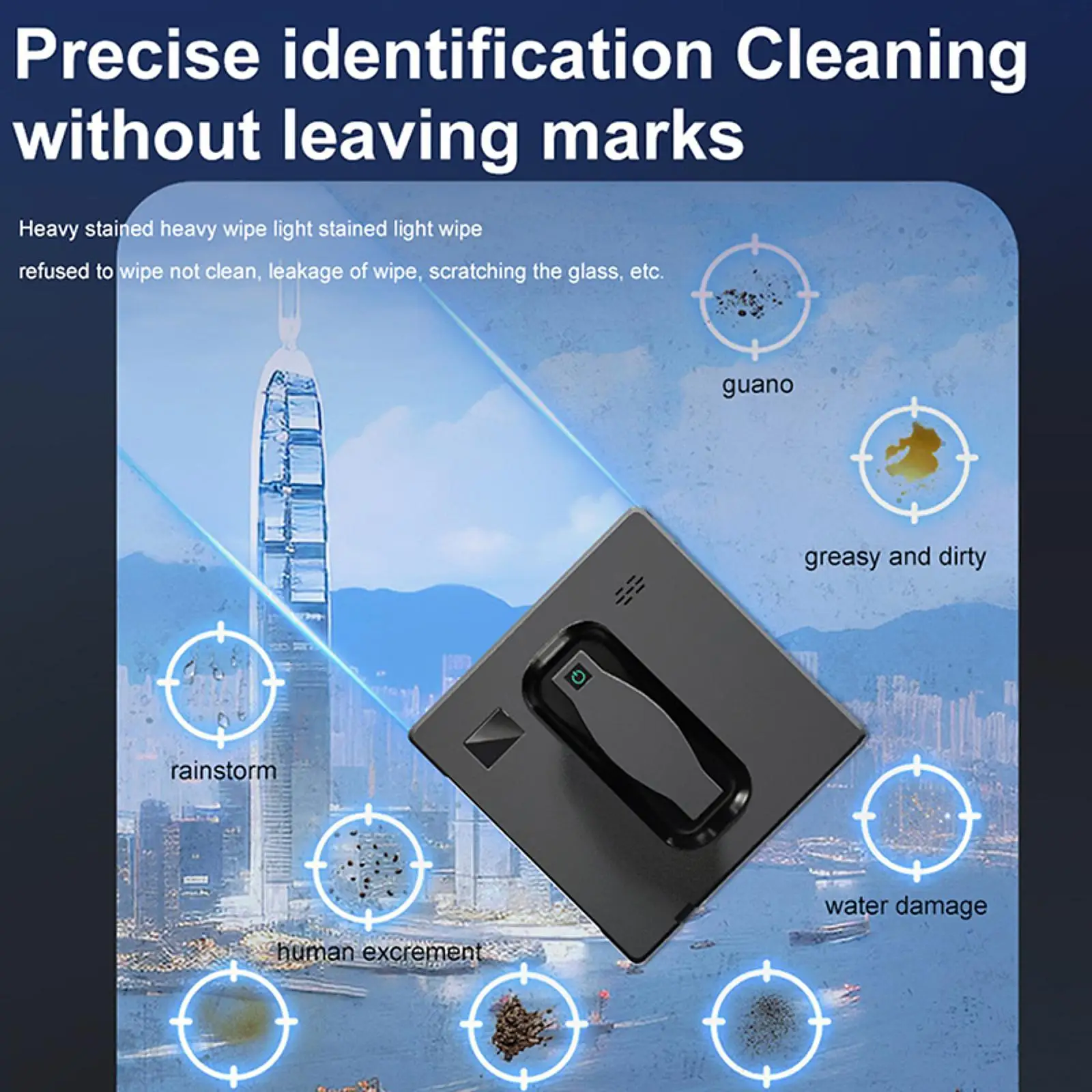 Robot de limpieza de ventanas, limpiador de ventanas anticaída para techo, escritorio, hogar
