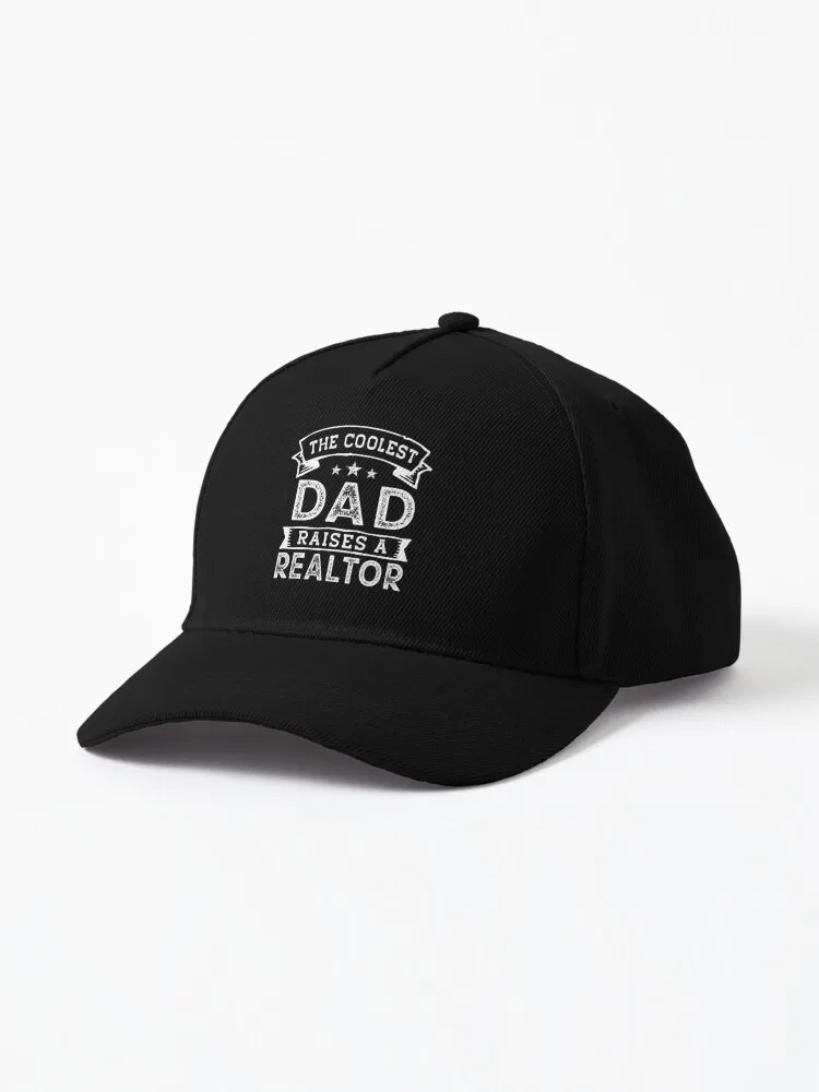 The Coolest Dad Raises Realtor  Funny Father_s Day6 Cap  Men Wide Brimmed Casual Sports Caps