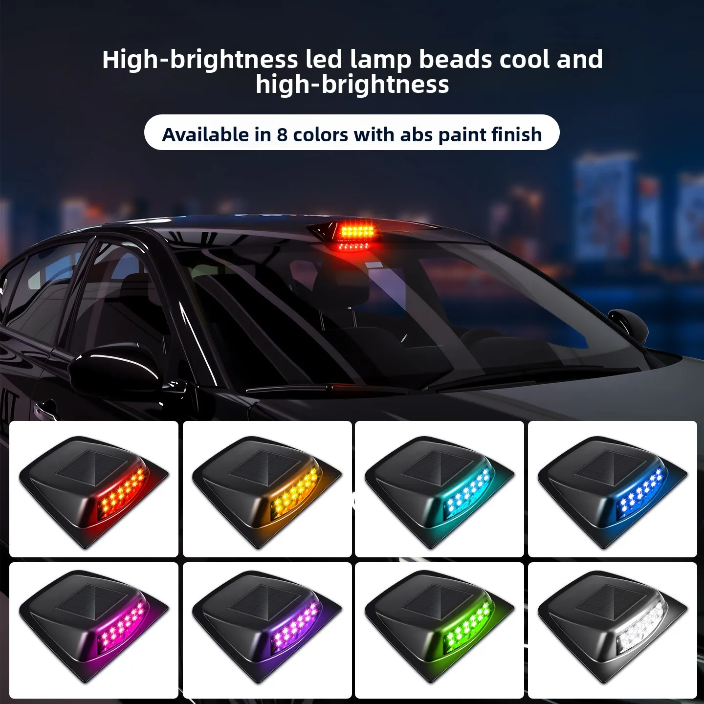 Roof LiDAR decorative cover with solar daytime running lights, high-intensity warning lights, and road clearing lights