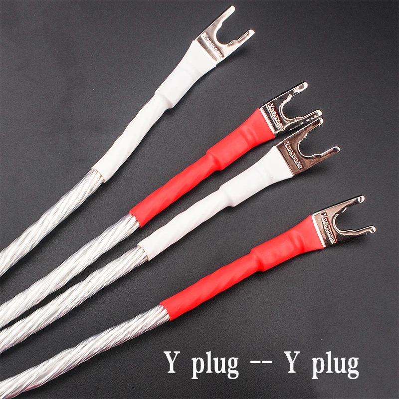 HIFI 8N OCC Silver-plated Hifi Speaker Cable High Performance Speaker Amplifier CD sound Connecting cable Y-Y/banana-Yplug